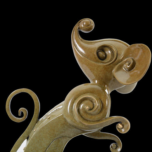 宇达青铜全铜鼠摆件《鼠咬天开》鼠年 家居 艺术装饰摆件  高26cm 商品图3