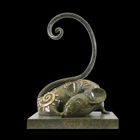 宇达青铜全铜鼠摆件《鼠兆丰年》鼠年 家居 艺术装饰摆件  高39cm