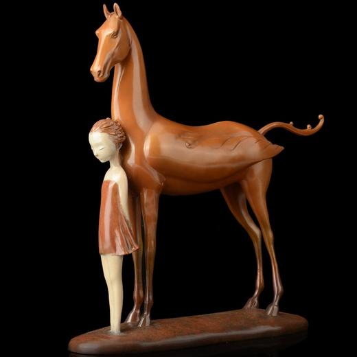 宇达青铜文化  名家青铜艺术品《以梦为马~似水》 作者：俞科  长33.2cm 商品图4