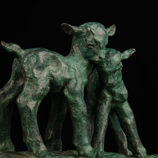 宇达青铜全铜摆件 秦璞作品《双羊》限量99版  艺术装饰摆件  高30cm 商品图4