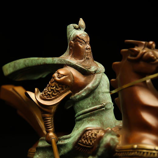 宇达青铜全铜摆件《过关斩将》铜工艺品 关公礼品  家居装饰摆件 商品图3