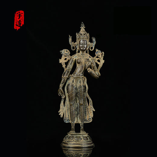 宇达青铜全铜摆件《铜莲花手观音立像》佛像 家居 装饰 工艺礼品 商品图0