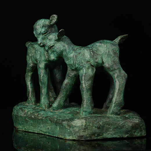 宇达青铜全铜摆件 秦璞作品《双羊》限量99版  艺术装饰摆件  高30cm 商品图1