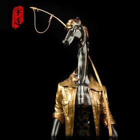 宇达青铜摆件 毛锎作品《高等动物之赶马汉子》限量12件 艺术摆件  高58.5cm