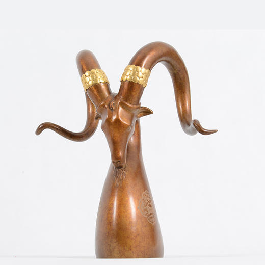 宇达青铜摆件 十二生肖羊《大美吉羊》创意  装饰  家居摆件  高32cm 商品图0