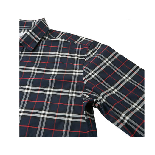 BURBERRY 巴宝莉 男士小号格纹弹力棉质长袖衬衫 8018640 A1960 商品图3