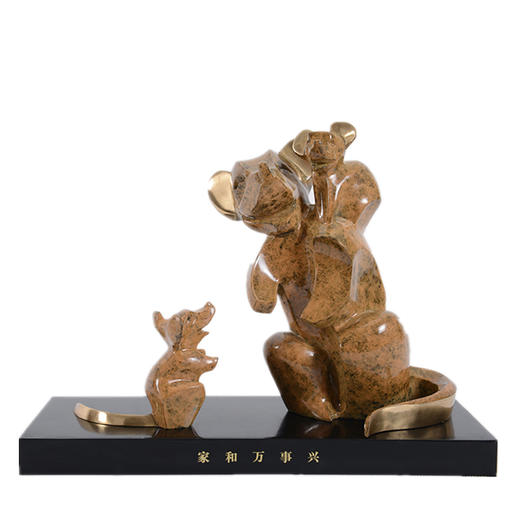 宇达青铜全铜鼠摆件《家和万事兴》鼠年 家居 艺术装饰摆件  高28.7cm 商品图1
