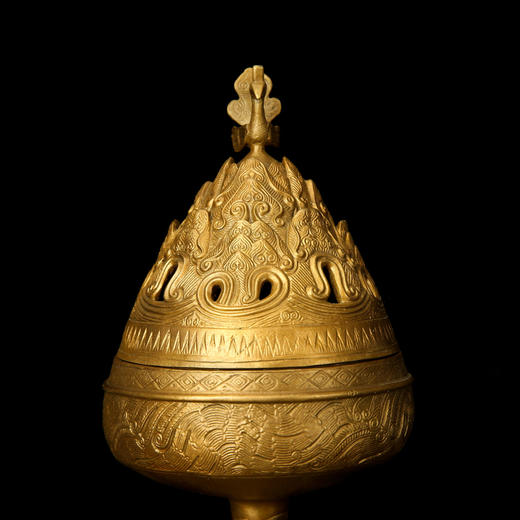 宇达高档纯铜礼品 家居收藏《博山炉》香炉艺术铜摆件 商品图2