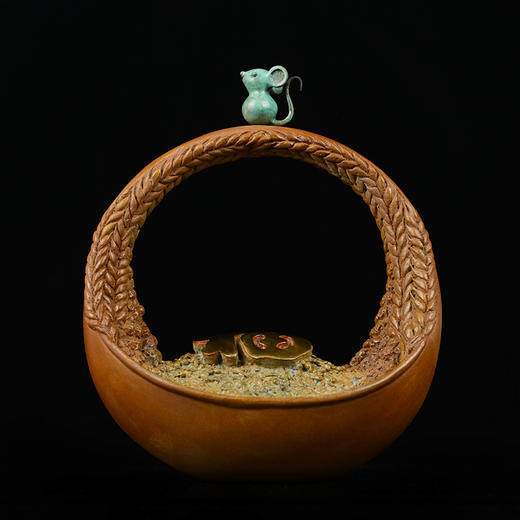 宇达青铜全铜鼠摆件《数你有福》鼠年新品 家居 艺术装饰摆件  高22cm 商品图0