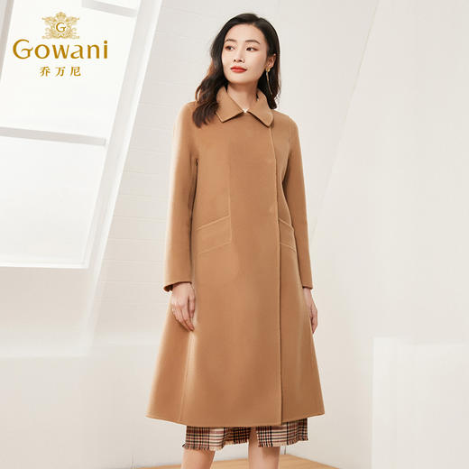 【羊绒】乔万尼冬季新品简约宽松直筒羊毛羊绒双面呢大衣直筒中长款ES4A457 商品图2