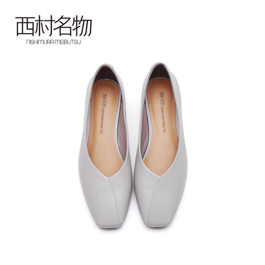 西村名物2021春季新款奶奶鞋女平底复古通勤浅口软底单鞋T21AE13651 商品图3