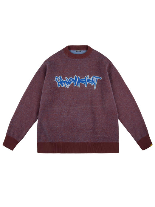 RANDOMEVENT(RDET) 21SS3326BRN LOGO提花混织毛线衫 商品图2