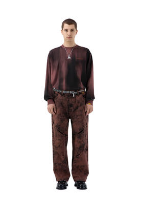 RANDOMEVENT(RDET)  21SS3467BRN 仿旧洗水镂空长袖T恤