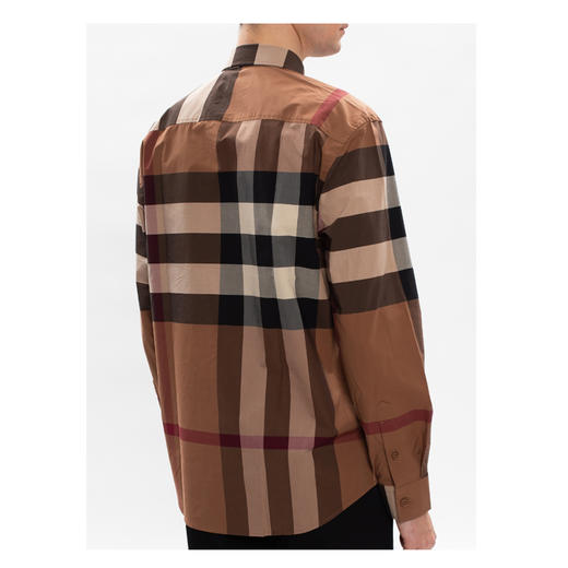 【二】BURBERRY 巴宝莉 男士长袖衬衫 驼色格子 8037640 A8894 商品图2