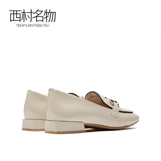 西村名物2021春季新款英伦软皮粗跟小皮鞋复古一脚蹬乐福鞋T21AM13151 商品图4