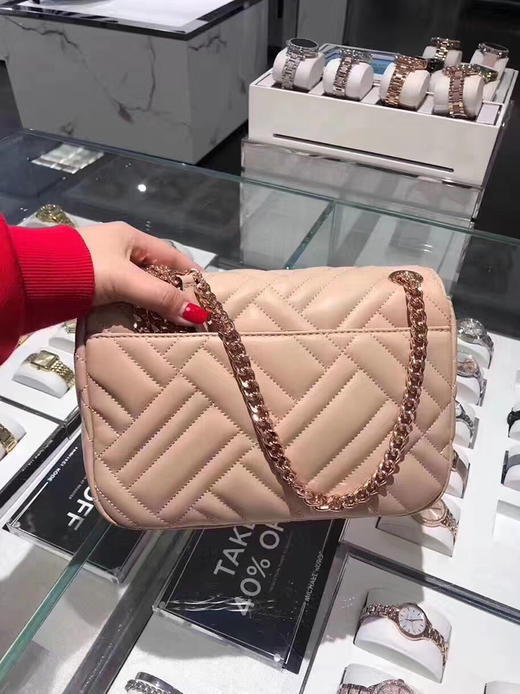 LA现货 黑色1个 Michael Kors MK 女包 斜挎单肩菱格翻盖包 小香风 链条斜挎单肩包 女包 商品图2