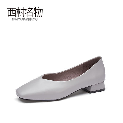 西村名物2021春季新款奶奶鞋女平底复古通勤浅口软底单鞋T21AE13651 商品图1