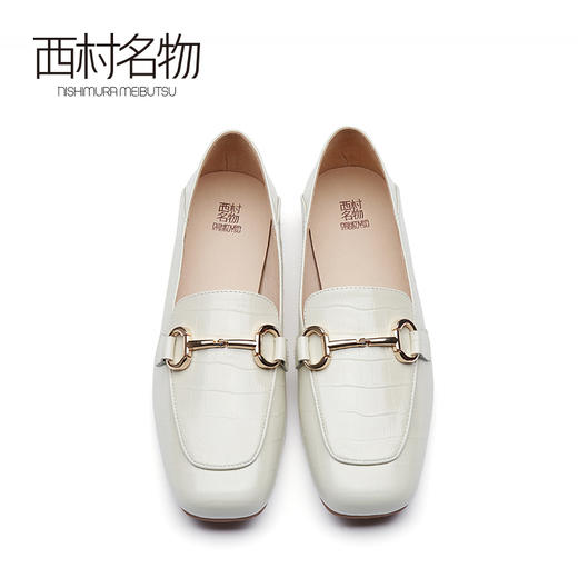 西村名物2021春季新款一脚蹬乐福鞋女复古休闲懒人平底单鞋X21AM11231 商品图3