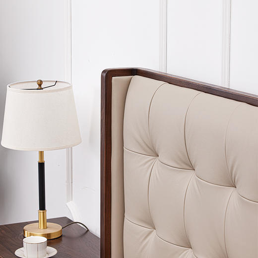 【现代实木风-NJT1107C03床】现代实木/现代简约/卧室/北美黑胡桃/真皮/实木床 商品图3