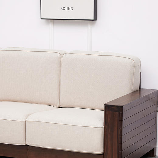 【现代实木风-NJT2102转角沙发】现代实木/现代简约/客厅/北美黑胡桃/实木转角沙发 商品图3