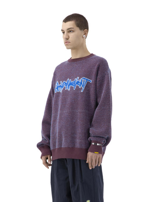 RANDOMEVENT(RDET) 21SS3326BRN LOGO提花混织毛线衫 商品图1