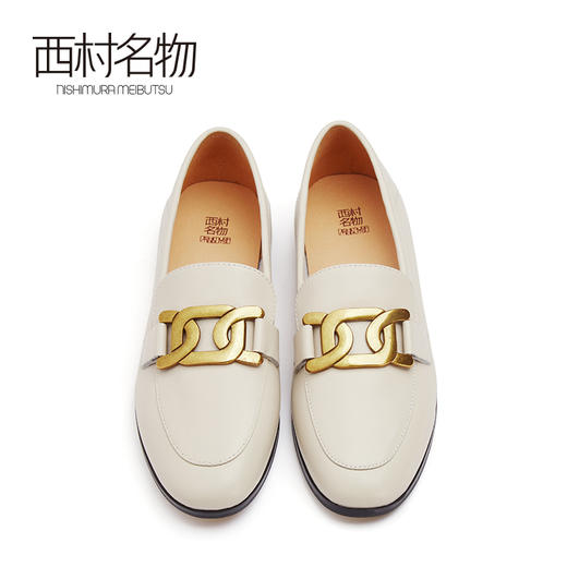 西村名物2021春季新款通勤气质知性马街扣舒适平跟女单鞋13311 商品图3