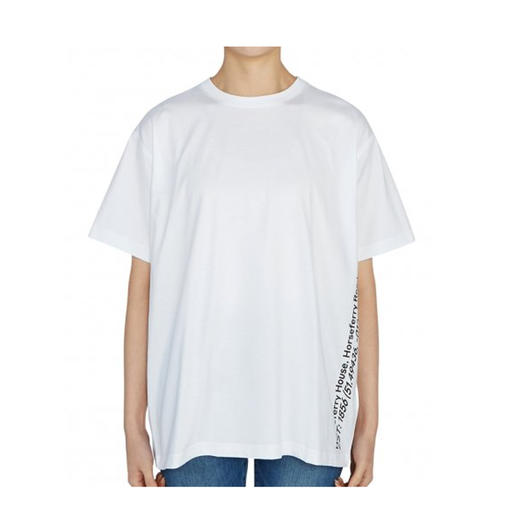 【一】BURBERRY 巴宝莉 女士地址印花圆领短袖T恤 白色 8037292 A1464 商品图0