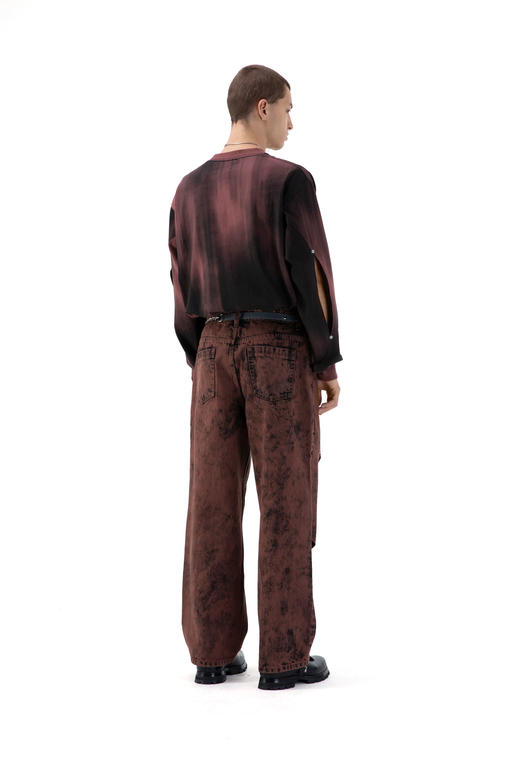 RANDOMEVENT(RDET)  21SS3467BRN 仿旧洗水镂空长袖T恤 商品图1