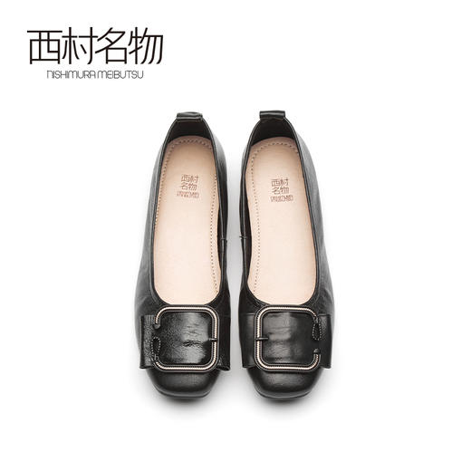 西村名物2021春季新款舒软一脚蹬几何饰扣小单鞋奶奶鞋T21AE13111 商品图3