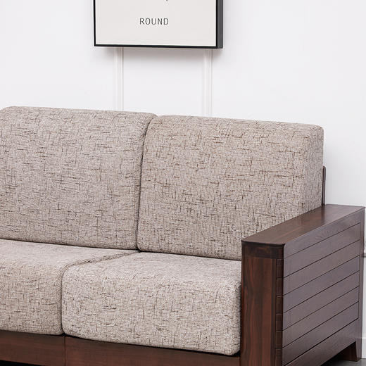 【现代实木风-NJT2102转角沙发】现代实木/现代简约/客厅/北美黑胡桃/实木转角沙发 商品图4