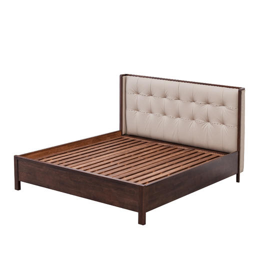 【现代实木风-NJT1107C03床】现代实木/现代简约/卧室/北美黑胡桃/真皮/实木床 商品图4