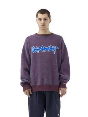 RANDOMEVENT(RDET) 21SS3326BRN LOGO提花混织毛线衫