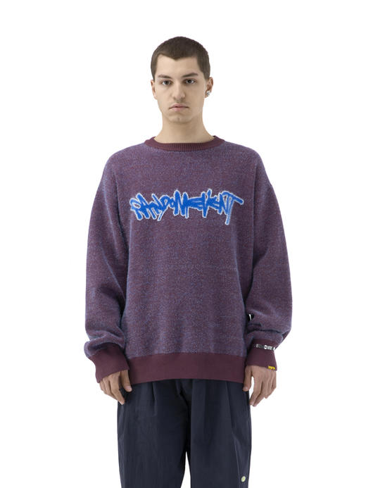 RANDOMEVENT(RDET) 21SS3326BRN LOGO提花混织毛线衫 商品图0