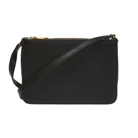 BURBERRY 巴宝莉 女士拉链粒面皮革斜挎单肩包 黑色 4075029 00100