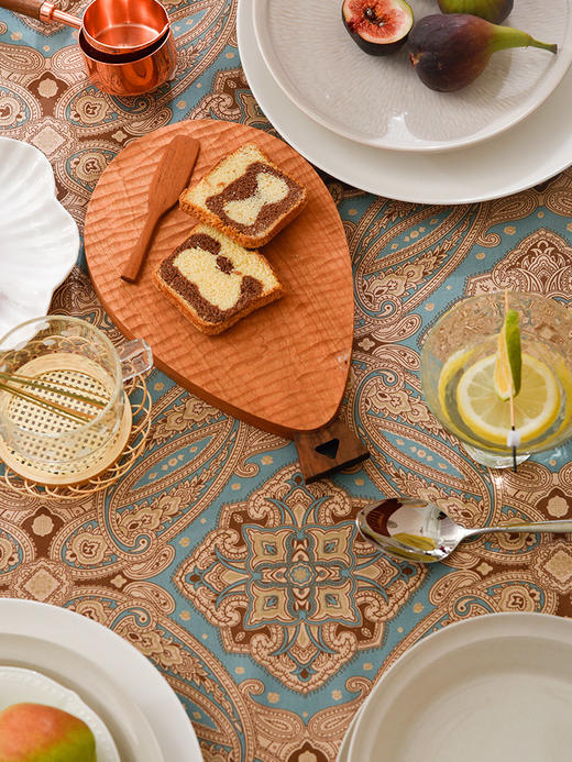 摩洛哥桌布大圆桌桌布全棉欧式复古高档茶几台布 商品图3