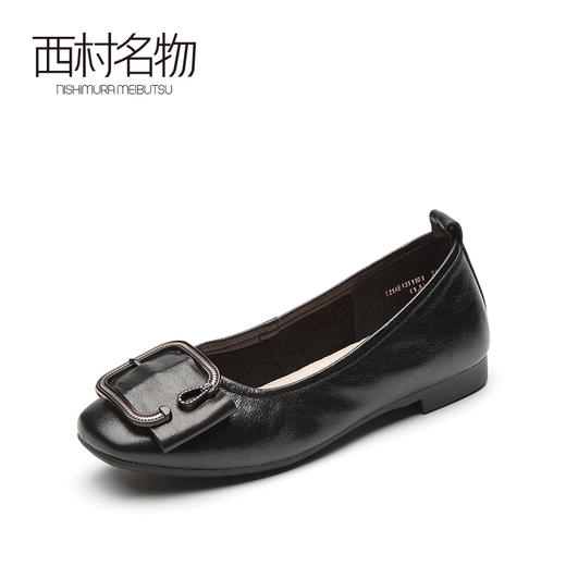 西村名物2021春季新款舒软一脚蹬几何饰扣小单鞋奶奶鞋T21AE13111 商品图1