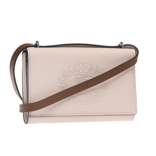 BURBERRY 巴宝莉 女士可拆卸肩带战马徽标压纹皮革斜挎单肩包 粉色 4078004 66800 商品图2