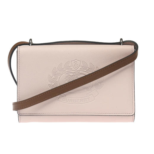 BURBERRY 巴宝莉 女士可拆卸肩带战马徽标压纹皮革斜挎单肩包 粉色 4078004 66800 商品图0