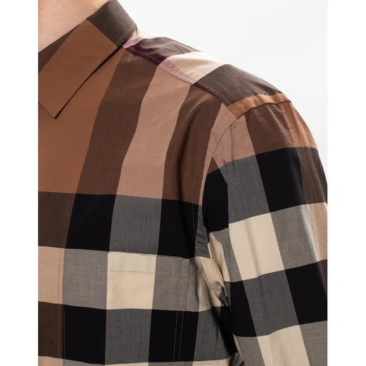 【二】BURBERRY 巴宝莉 男士长袖衬衫 驼色格子 8037640 A8894 商品图3