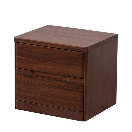 【现代实木风-NJT1301C03床头柜】现代实木/现代简约/卧室/北美黑胡桃/实木床头柜 商品图4