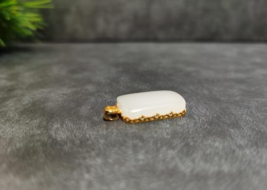 【御珠宫坊】金镶羊脂白玉牌 商品图2