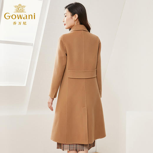 【羊绒】乔万尼冬季新品简约宽松直筒羊毛羊绒双面呢大衣直筒中长款ES4A457 商品图3