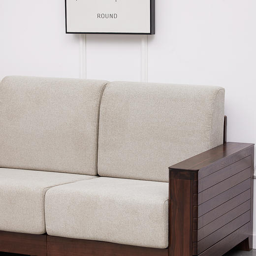 【现代实木风-NJT2102转角沙发】现代实木/现代简约/客厅/北美黑胡桃/实木转角沙发 商品图5