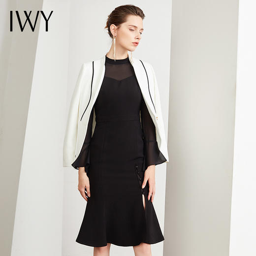 IWY/时尚白色西服正装女气质修身显瘦黑色连衣裙套装商务休闲职业装C16+Q47 商品图2