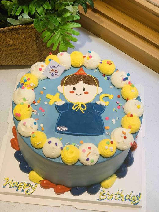 手绘男孩奶油蛋糕 下单前请仔细阅读商品详情 商品图1