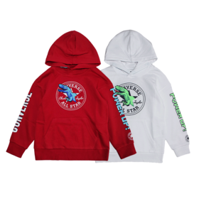 Converse匡威童衣春小童恐龙卡通连帽休闲套头卫衣CV2112042