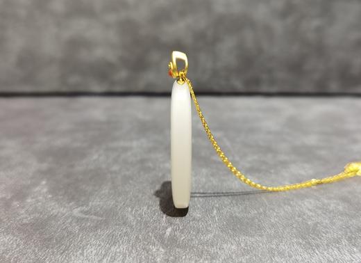 【御珠宫坊】金镶羊脂白玉兰花牌 商品图2