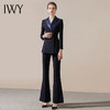 IWY/藏青色高端商务西装领西服套装女时尚修身微喇裤气质女神职业正装211027C1+P3 商品缩略图1