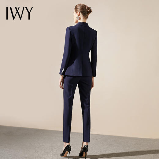 IWY/谢颖颖-主持人同款藏青色售楼部职业装西服装套装女商务通勤干练经理上班工作服正装CP369 商品图4