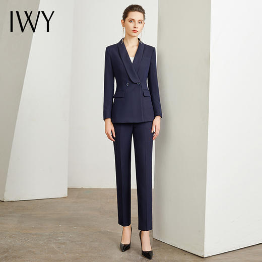 IWY/藏青色商务职业职场西服西装套装女修身显瘦干练百搭上班面试正装CP10316 商品图2